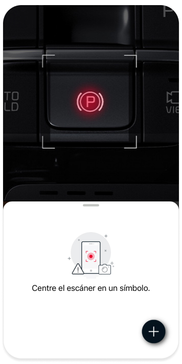 Pantalla del móvil con el escáner de símbolos activado